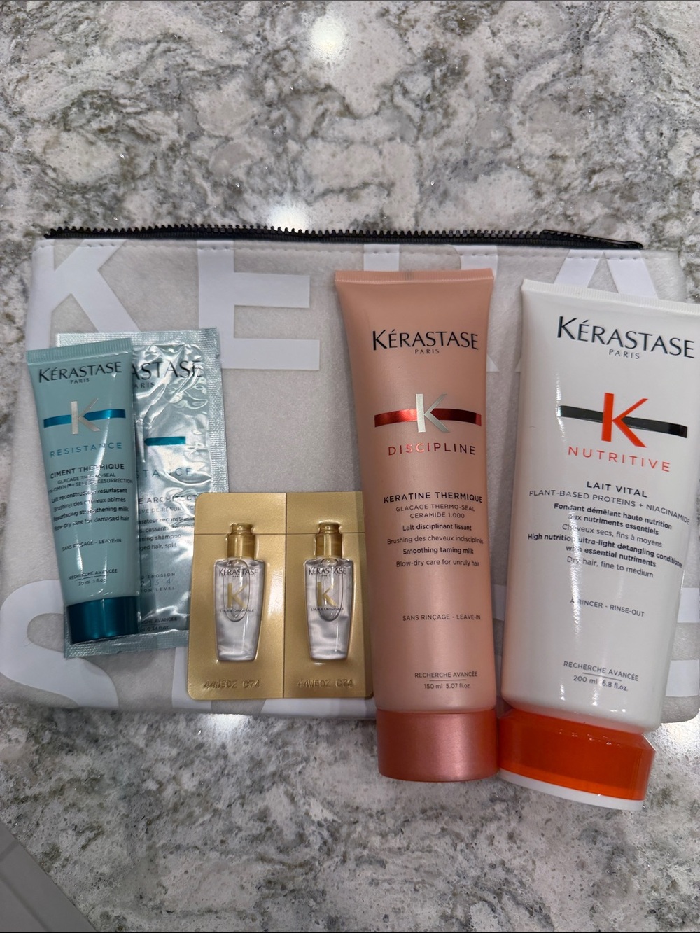 Kérastase Discipline & Nutritive Hair Set - Pink, White, Teal & Gold